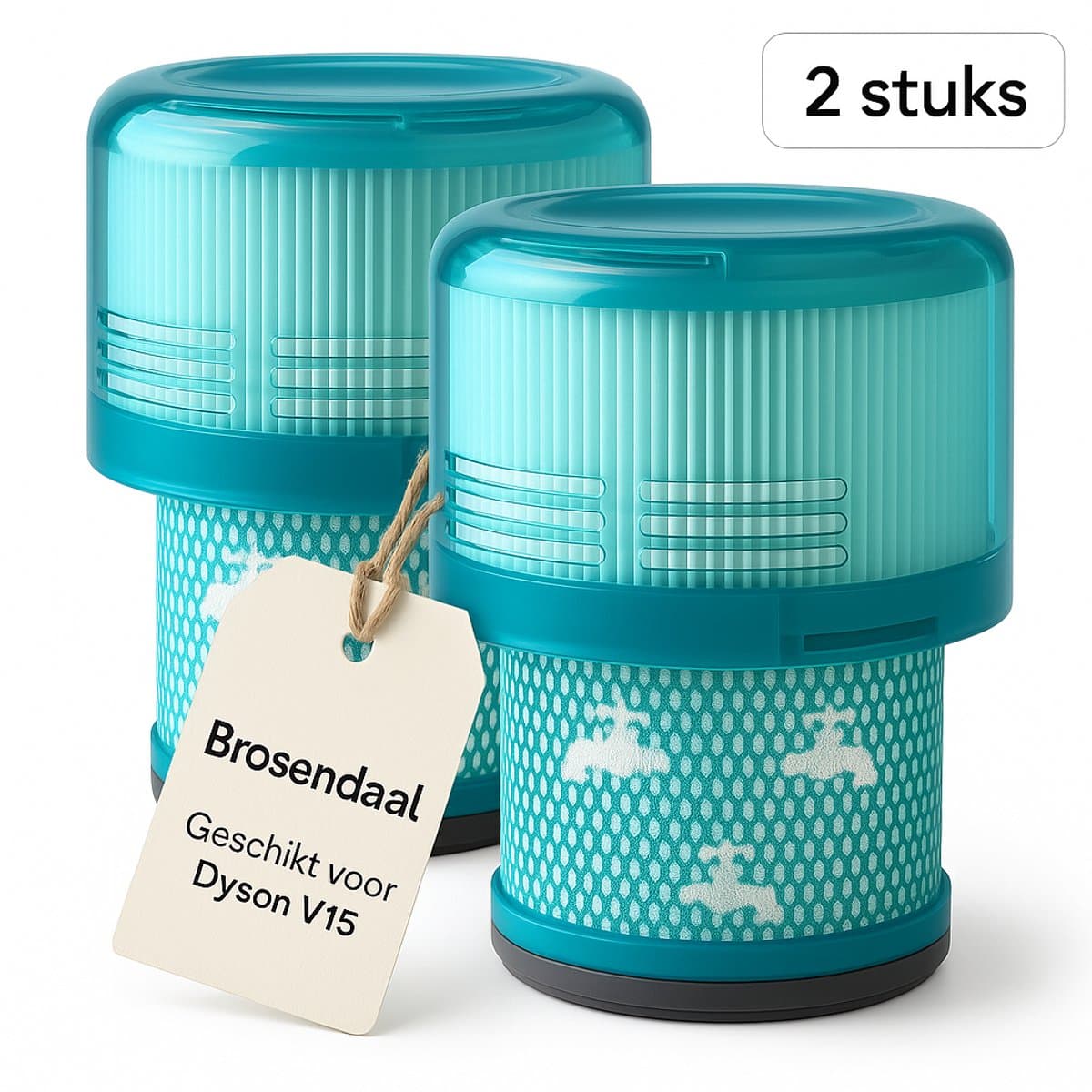 Brosendaal Filter geschikt voor Dyson V15 - Voor alle V15 modellen - SV22 | SV47 - Wasbaar en Herbruikbaar - 2 stuks — afbeelding 1
