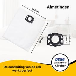 DEGG® - Stofzuigerzakken (5 stuks) + Vlakfilter - Geschikt voor Kärcher WD4, WD5, WD6, MV4, MV5, MV6 | Vervangt: 2.863-006.0 & 2.836.005.0 — thumbnail 4