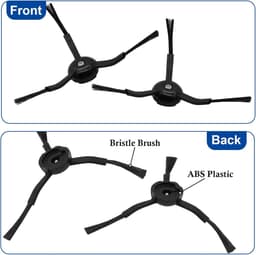 4 Stuks Zijborstels geschikt voor Roborock Q8 Max veegrobots - Stofzuiger onderdeel - Driehoekige borstel - Accessoires - Zwart — thumbnail 2