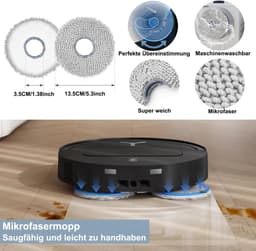 Accessoires Geschikt voor Ecovacs Deebot T50 Omni/T50 Pro Omni/T50 Max Pro, JKOISL 1 x hoofdrolborstel, 6 x stofzak, 4 x zijborstels, 2 x filter 4 x dweildoeken, reserveonderdelen zuigrobot, accessoireset — thumbnail 2