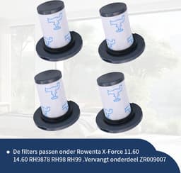Filters geschikt voor Rowenta X-Force Flex 11.6 - ZR00907/908 RH98XX/99XX - 4 stuks — thumbnail 4
