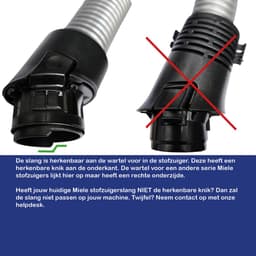 Multaparts® stofzuigerslang geschikt voor Miele C3, S6 & S8 series | 2 meter lengte | Compleet met stofzuiger wartel en pistoolgreep | Alternatief voor Miele 7863555, 10563760, 7461615 & 10721260 — thumbnail 2