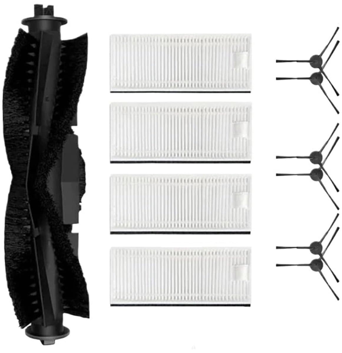 8-delige set vervangingsonderdelen voor robotstofzuigers - Geschikt voor Thamtu G11 robotstofzuiger - Rolborstel - Hoofdborstel - Zijborstel - Filter - HEPA-filter - Accessoires voor filterelementen - Accessoires en verbruiksartikelen - Wit, zwart — afbeelding 1