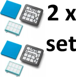 2x Filters - set vervanging voor PHILIPS PowerPro FC8010/02 - PHILIPS PowerPro Compact PowerPro Active - PHILIPS FC9328, FC9329, FC9330, FC9331, FC9332, Compact FC9333, FC9334, FC9349, FC9350, FC9351, City FC9352, FC9353 PHILIPS FC9549, FC9550 — thumbnail 1