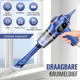 Ferodelli Kruimeldief - Handstofzuiger - Snoerloos - Auto Stofzuiger - Caravan - Car Vacuum Cleaner - Best Verkocht - Draadloos - Blauw — thumbnail 4