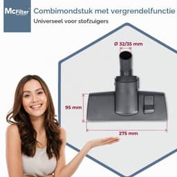 stofzuigermondstuk – universeel vloermondstuk voor stofzuigers, geschikt voor,,,, | 35/32 mm | 1 grote rol | 2 draadopnemers | borstel | incl. aansluitadapter — thumbnail 3