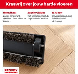 Propex Parts Parketzuigmond Stofzuiger - Universeel - Natuurhaar en wieltjes - 32 mm - 1 stuk — thumbnail 5