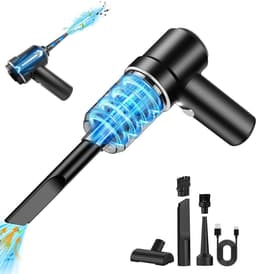 Mini-Handstofzuiger - Blauw - Draadloos - 15.000 PA - Voor Auto en Huis — thumbnail 3