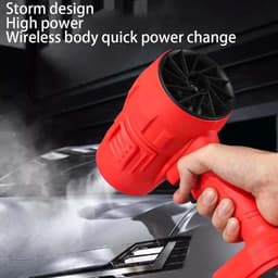 Draadloze Luchtblazer - Elektrische Stofdoek - Efficiënt Reinigen - 180000 Tpm Snelheid - Met 2 Batterijen - Zwart — thumbnail 3
