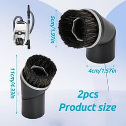 Dailygoods- Stofzuigerborstel Roterend - Universeel - Meubelborstel - 35 mm - 2 Stuks - Robuuste Kunststof - 360 Graden Draaibaar - Reinigingsborstel — thumbnail 3
