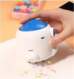 Raket Stofzuiger - Mini Cleaner - Bureau Opruimen - Eenvoudig te Leegmaken - 87x96x96mm - Wit — thumbnail 5