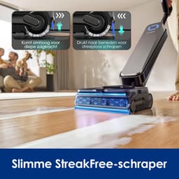 Tineco Floor One S9 Scientist Complete - Nat en droog stofzuiger en dweil - One Step Auto Water hervulsysteem - 5L Water tank - 360° SmoothDrive - DualBlock Anti-Tangle - 85℃ Sneldroog - 90 accu - Triple-Sided Edge schoonmaken - 180° Lay-Flat — thumbnail 5