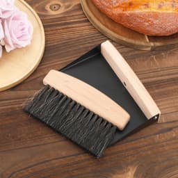 Tafelbezem en Stoffer - Mini schoonmaakset - Bureau schoonmaken - Magnetische bevestiging - 15.5 cm - Zwart — thumbnail 4