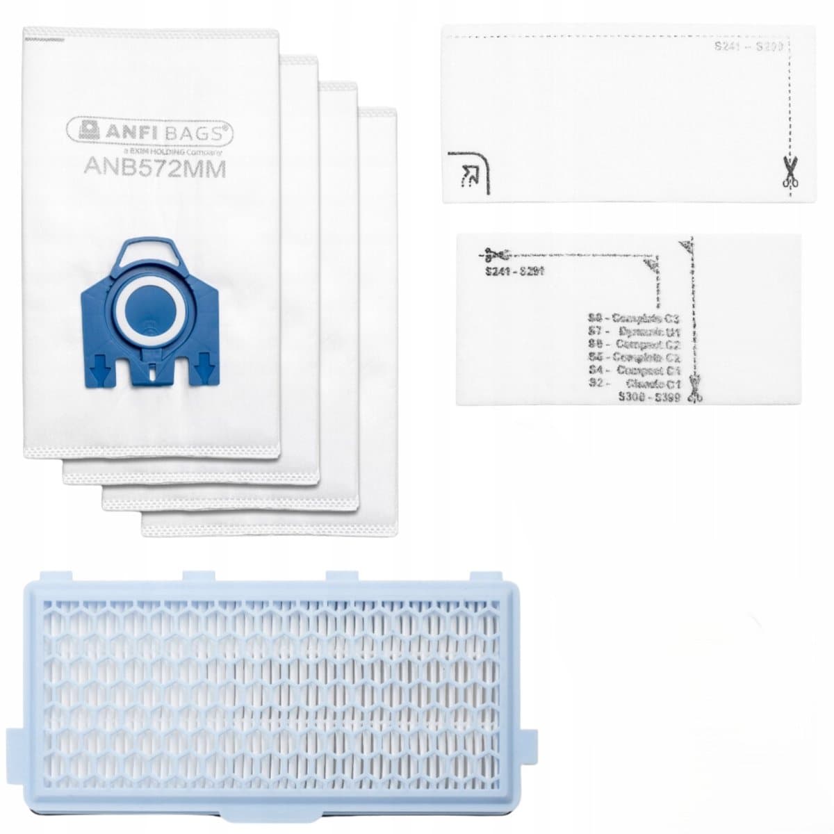 AreoSe - Stofzuigerzakken en filters voor MIELE C3 C2 x4 filtry x2 - 2 zakken + 2 filters — afbeelding 1