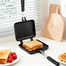Sandwich Maker en Anti-aanbak Pan Platte Bodem Ontbijt Panini Pan — thumbnail 5