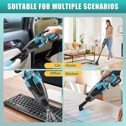 Handstofzuiger Draadloos - Mini Stofzuiger - Auto en Huis - Nat en Droog - 0.6 Liter - Blauw — thumbnail 5