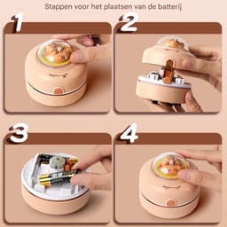 Mini Bureau Stofzuiger - Handzaam Model - Bureau Schoonmaken - Draadloos Lichtgewicht - 8.5 cm Hoog - Bruin — thumbnail 5