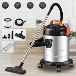 Nat- en Droogzuiger - Bouwstofzuiger 2000W - 18 kPa Zuigkracht - RVS Reservoir 20L - Zuig- en Blaasfunctie - 1,5 m Slang en 6 m Kabel - Voor Werkplaats, Huis, Kantoor en Garage — thumbnail 3