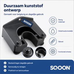 SQOON® Zuigbuishouder geschikt voor 32 mm stofzuigerbuizen - Kunststof houder voor bevestiging van zuigbuizen - Compatibel met o.a. universele modellen - Ideaal voor wandmontage of opbergsystemen — thumbnail 5