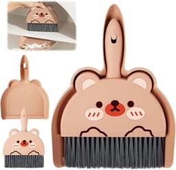 Handveger met Blik - Mini bezemset - Bureau reinigen - Schattig eend design - 23.3 x 17 cm - Geel — thumbnail 1