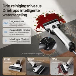 UWANT D500 Draadloos Steelstofzuigers -Wet & Dry stofzuigers-Anti-klitten-Nat Droog Stofzuiger-IPX6 waterdichte motor-AI zelfreinigend-180° plat leggen-17.000 Pa zuigkracht-3-zijdig vegen zonder randen-Geurpreventie-Realtime elektrolyse-Spraakprompt — thumbnail 5