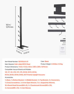VEVOR Stofzuigerstandaard voor Dyson Multi-Models Opberghouder met 6 Haken — thumbnail 3