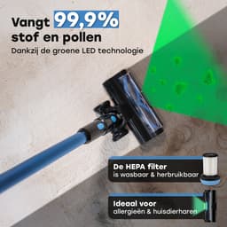Ølven Steelstofzuiger CleanMax - Draadloos - 400W - Kruimelzuiger - 55Min Accu - Stofzuiger Zonder Zak - Aroma Functie — thumbnail 3