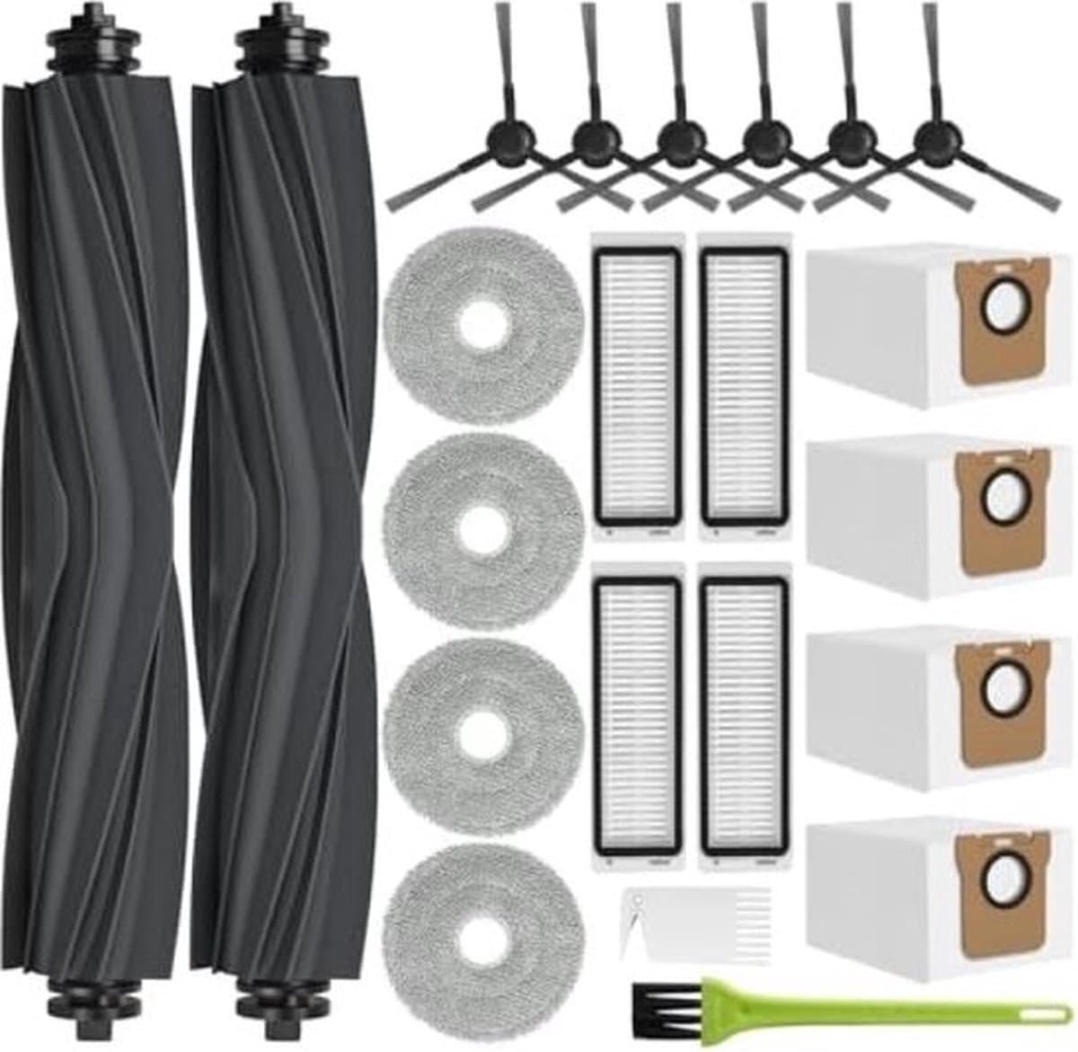 PolkaHome Accessoireset geschikt voor Dreame L20 Ultra / L20 Ultra Complete robotstofzuiger, 6 stofzakken, 2 hoofdborstels, 4 dweildoeken, 4 filters, 6 zijborstels, robotstofzuiger, reserveonderdelen, accessoires — afbeelding 1