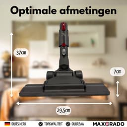 Maxorado Stofzuigermond geschikt voor Dyson V10 / V12 Slim – Platte Parketborstel voor Houten Vloeren, Laminaat & Tegels – Flexibel & Wendbaar – 28 cm Breed – Met Zijzuigopeningen & Wielen — thumbnail 4