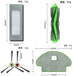 Geschikt voor Vervangende schoonmaakaccessoireset voor Irobot Roomba Combo 113 R113840 stofzuiger, veegrobot reserveonderdelen, 1 rolborstel + 2 filters + 4 zijborstels — thumbnail 2