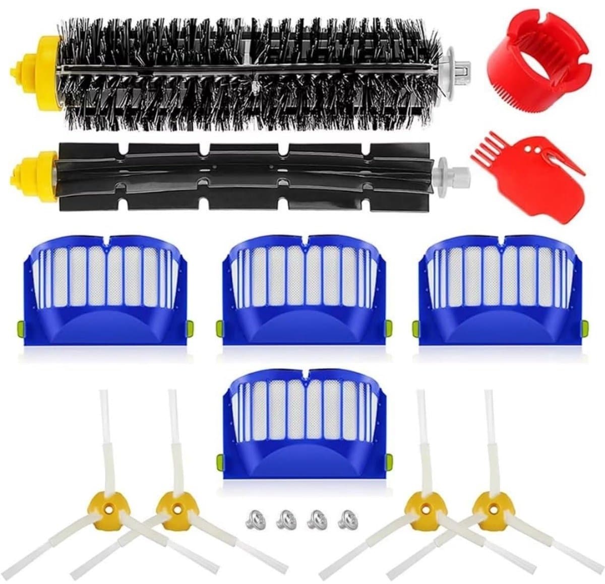 Accessoires voor veegmachines - Filter en borstel set - geschikt voor iRobot Roomba 600 series 605 615 616 620 621 630 635 650 652 660 665 671 680 690 691 695 — afbeelding 1