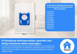 Kleanburg® - Geschikt voor Philips Performer Silent - Stofzuigerzakken - 10 stuks — thumbnail 5