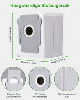 10 stofzuigerzakken voor iRobot Roomba i7 i7+ i3 i3+ i4 i4+ i6 i6+ j7 j7+ i8 i8+ S9 S9+ E5 E6 E7 Clean Base, vervangende stofzakaccessoire — thumbnail 5