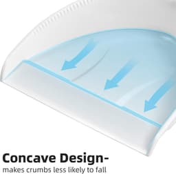 Handbezem Stofpan - Mini Veegset - Snel Opruimen - Concaaf Ontwerp - Compact Formaat - Wit — thumbnail 5