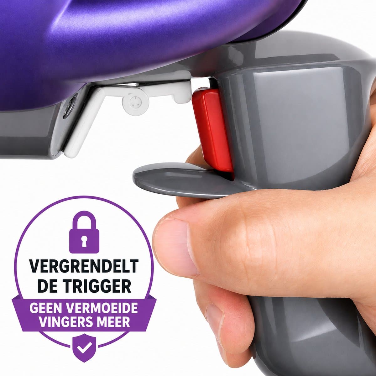 Trigger lock geschikt voor Dyson V10 - Triggervergrendeling en aan/uit knop houder voor steelstofzuiger - Wit — afbeelding 1