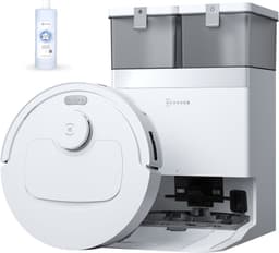 ECOVACS DEEBOT T30e OMNI Robotstofzuiger met dweilfunctie- 25.000 Pa- OZMO Turbo 2.0 dweilen- ZeroTangle 3.0 anti-klit-Triple-V-hoofdborstel- Omni-station-Wit–1000ml Schoonmaakmiddel — thumbnail 1