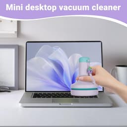 Bureau Stofzuiger - Draadloze Tafelreiniger - Toetsenbord Schoonmaken - Adaptieve Zuigkracht - Compact Ontwerp - Paars — thumbnail 2