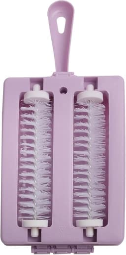 Handmatige Veegmachine - Kruimeldief - Snel Opruimen - Dubbele Borstel - 26 cm - Paars — thumbnail 5