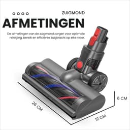 ZENC® Zuigmond Geschikt Voor Dyson V15, V11, V10, V8 & V7 Steelstofzuiger - Turbo Borstel - Vloerborstel Met 4 LED Lampen - Opzetstuk - Mondstuk - Stofzuigeraccessoires - Grijs — thumbnail 3