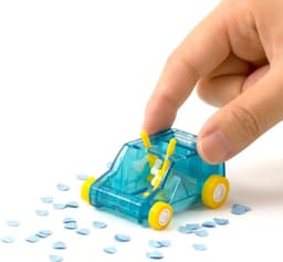 Veegschep Auto - Mini Cleaner - Bureau Schoonhouden - Verzamelt Rubber Spaanders - 35 x 46 x 58 mm - Blauw — thumbnail 3
