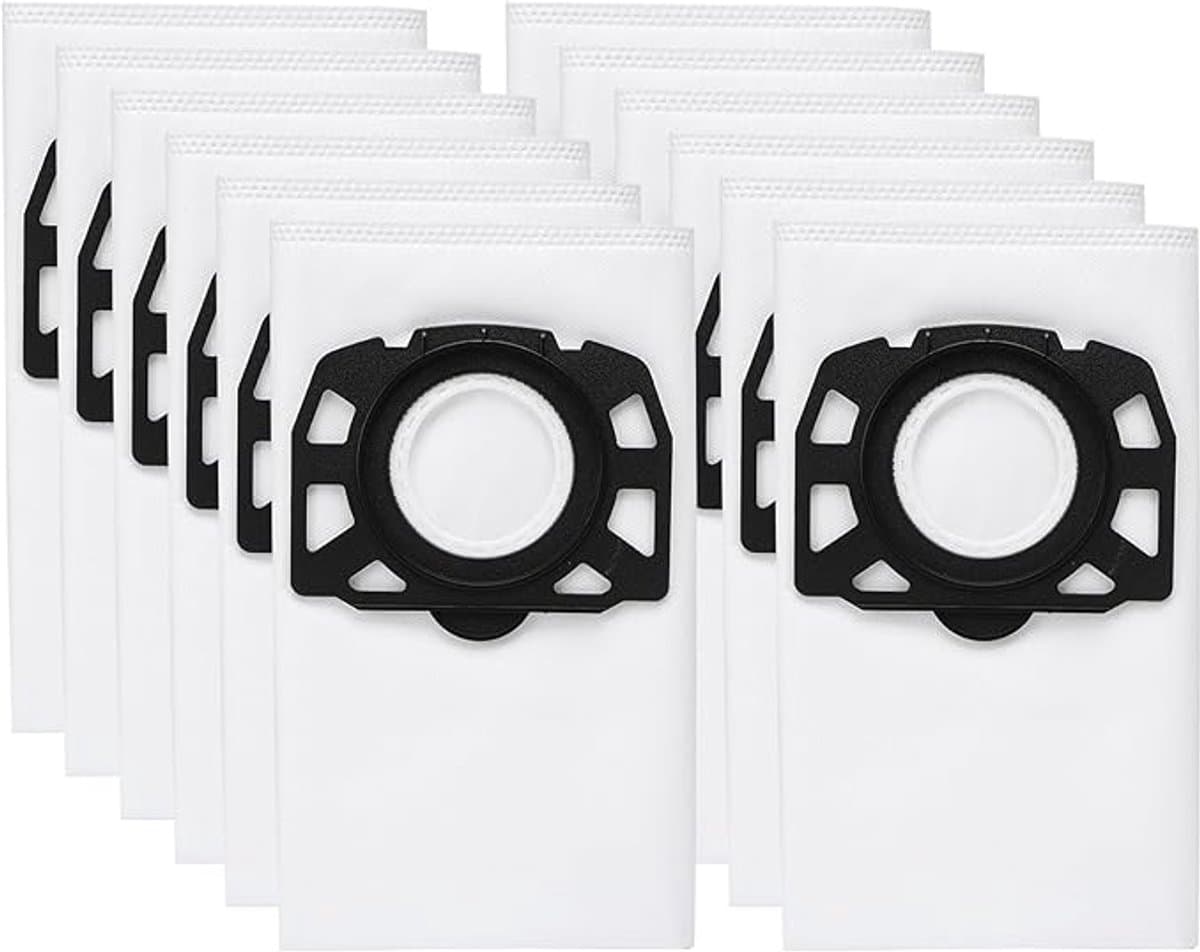 12-pack KFI 487 filterzakken, stofzuigerzakaccessoires, geschikt voor Karcher MV4/WD4/KWD4/KNT4/WD5/MV5/KWD5/WD6/MV6/WD 4.200/WD 5.800/SE 5.100/SE 6.100, 2.863-006.0 — afbeelding 1