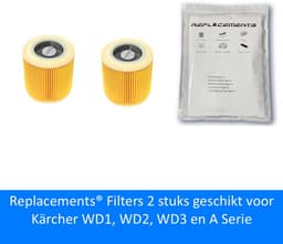 Replacements® Filters 2 stuks geschikt voor Kärcher WD1, WD2, WD3 en A Serie (Karcher WD1, WD2, WD3) — thumbnail 3