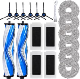 19 stuks reserveonderdelen gescht voor Ecovacs T30 Omni/T30 PRO Omni/T30S/T30S PRO stofzuiger, accessoireset voor Deebot serie met 2 hoofdborstels, 4 filters, 6 zijborstels, 6 reinigingsdoeken, 1 — thumbnail 1