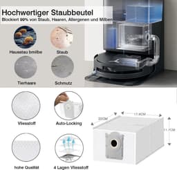 Accessoires Geschikt voor ECOVACS DEEBOT X9 PRO Omni, JKOISL 1*Hoofdrolborstel 6*Stofzakken 4*Zijborstels 2*Filters 2*Dweildoekjes — thumbnail 4