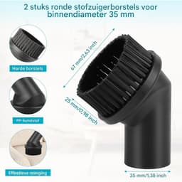 TOVBMUP 2 Stuks Stofzuigerborstels - Universele Stofzuiger Bürste - Geschikt voor Alle Merken met 35mm Buis - Stevige Borstels voor Snelle Reiniging - Diameter 67mm x Hoogte 25mm - Kunststof - Complete Set voor Meubels en Vloeren — thumbnail 3