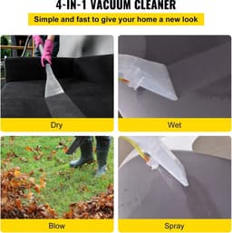 Mercadome® Waterstofzuiger - Waterzuiger - Water Stofzuiger - Stofzuiger - Tapijtreiniger - 4 in 1 functie - 20L - Incl. 5 borstels -45x39x59cm — thumbnail 3