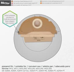 10 stofzuigerzakken + 1 filter geschikt voor Kärcher WD2 en MV2 stofzuiger, alternatief voor 6.904-322.0 (zak) en 6.414-552.0 KFI 3310 (patroonfilter), KA 37 — thumbnail 5