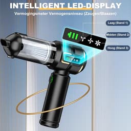 Handstofzuiger 4-in-1 - Draagbare Stofzuiger - Snel Schoonmaken - Intelligent LCD-scherm - 28.000 PA - Zwart — thumbnail 3