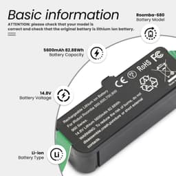 Vervangende Batterij voor Roomba 500 900 Series 5600mAh — thumbnail 5