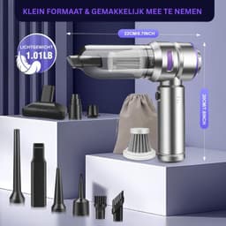 Kruimeldief Draadloos - Auto Stofzuiger - Handstofzuiger - Zilver - Purple — thumbnail 4